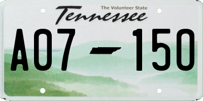 TN license plate A0715O