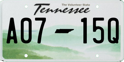 TN license plate A0715Q