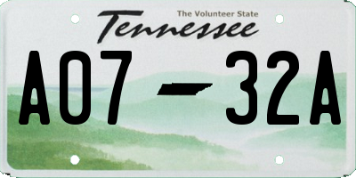 TN license plate A0732A