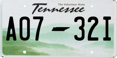TN license plate A0732I