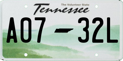 TN license plate A0732L
