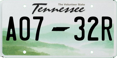 TN license plate A0732R