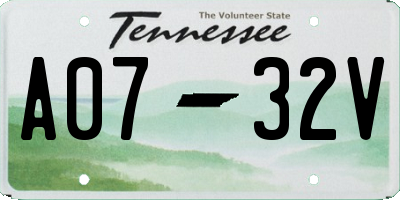 TN license plate A0732V