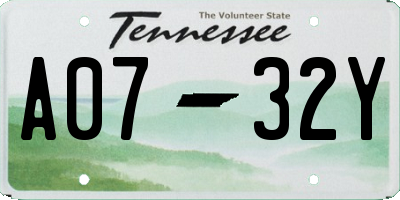 TN license plate A0732Y