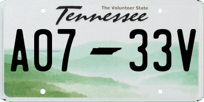 TN license plate A0733V