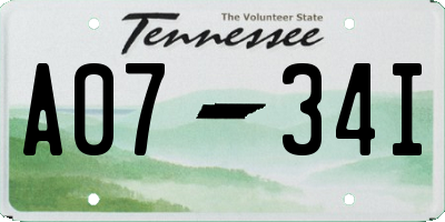 TN license plate A0734I