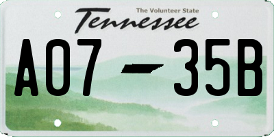 TN license plate A0735B