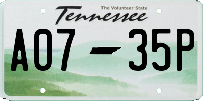 TN license plate A0735P