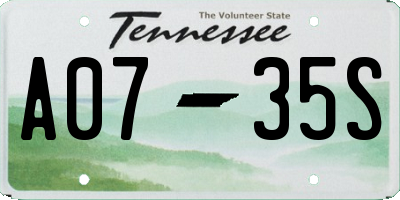 TN license plate A0735S