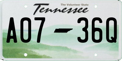 TN license plate A0736Q