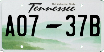 TN license plate A0737B