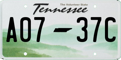 TN license plate A0737C