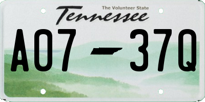 TN license plate A0737Q