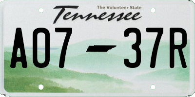 TN license plate A0737R