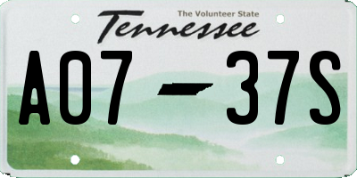 TN license plate A0737S