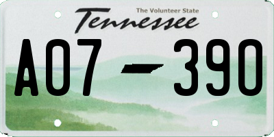 TN license plate A0739O