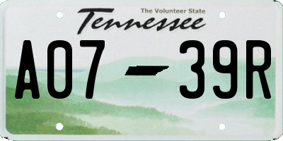 TN license plate A0739R