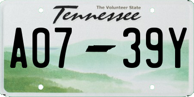 TN license plate A0739Y