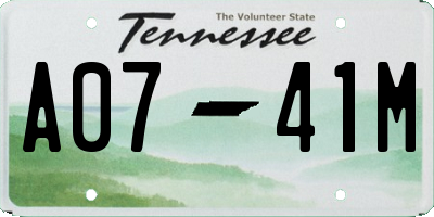 TN license plate A0741M