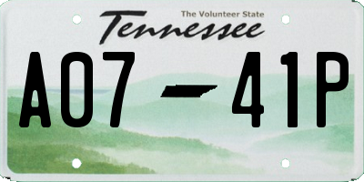 TN license plate A0741P