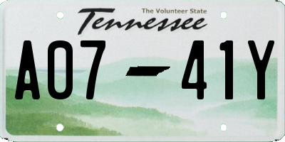 TN license plate A0741Y