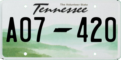TN license plate A0742O
