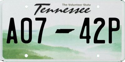 TN license plate A0742P