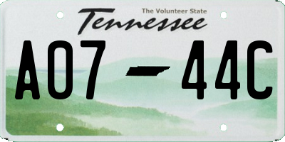TN license plate A0744C