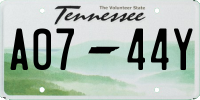 TN license plate A0744Y