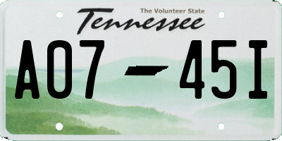 TN license plate A0745I