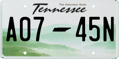 TN license plate A0745N