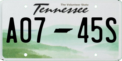 TN license plate A0745S