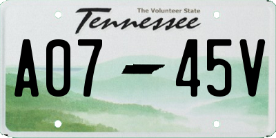 TN license plate A0745V