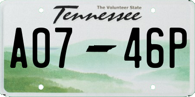 TN license plate A0746P