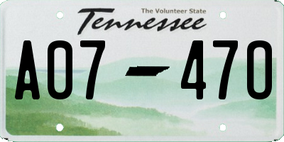 TN license plate A0747O