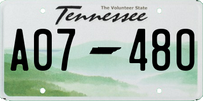 TN license plate A0748O