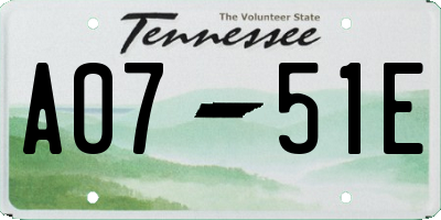 TN license plate A0751E