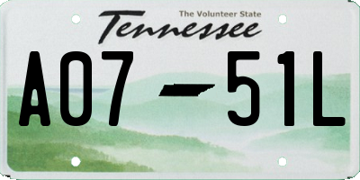TN license plate A0751L