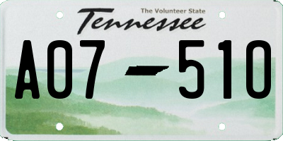 TN license plate A0751O