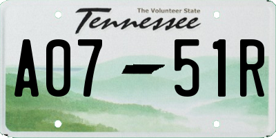 TN license plate A0751R