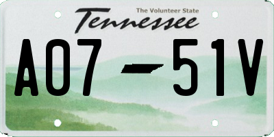 TN license plate A0751V