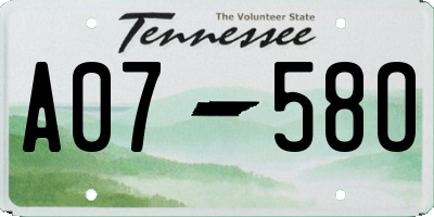 TN license plate A0758O