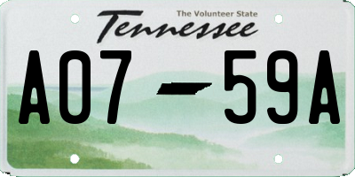 TN license plate A0759A