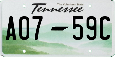 TN license plate A0759C