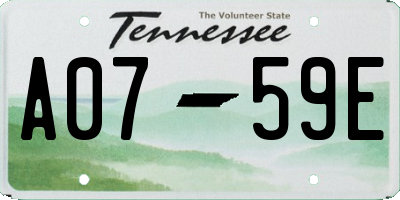 TN license plate A0759E