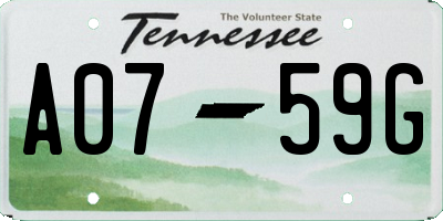 TN license plate A0759G