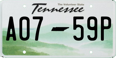 TN license plate A0759P