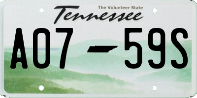TN license plate A0759S
