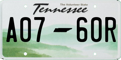 TN license plate A0760R