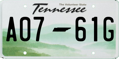 TN license plate A0761G